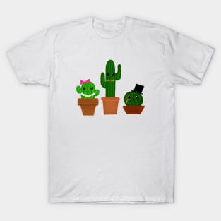 3 Fancy Kawaii Cactuses T-Shirt